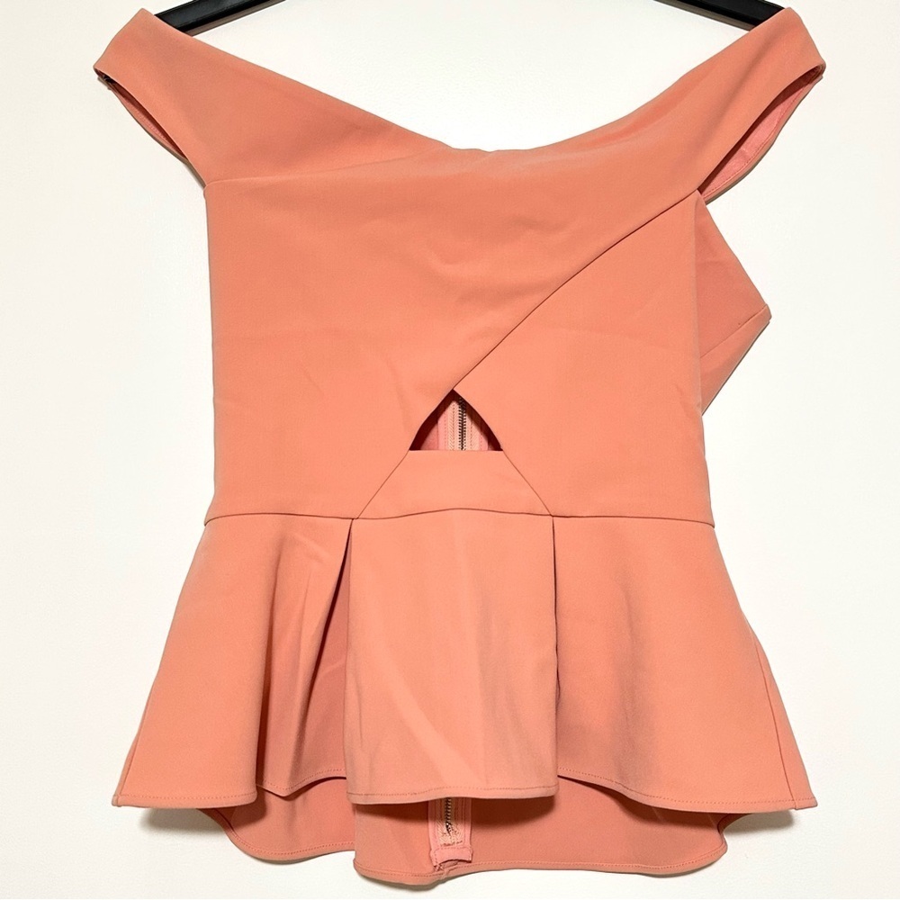 Parker Coral Peach Davina Off The Shoulder Cutout Tank Top Small